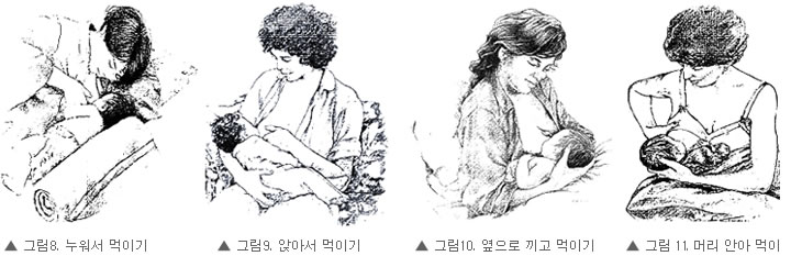 여러가지 수유자세